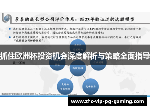 抓住欧洲杯投资机会深度解析与策略全面指导 抓住欧洲杯投资机会深度解析与策略全面指导