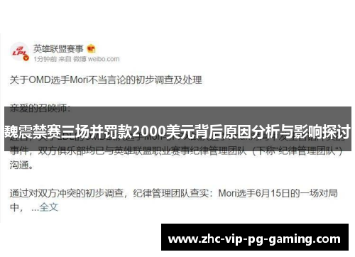 魏震禁赛三场并罚款2000美元背后原因分析与影响探讨 魏震禁赛三场并罚款2000美元背后原因分析与影响探讨